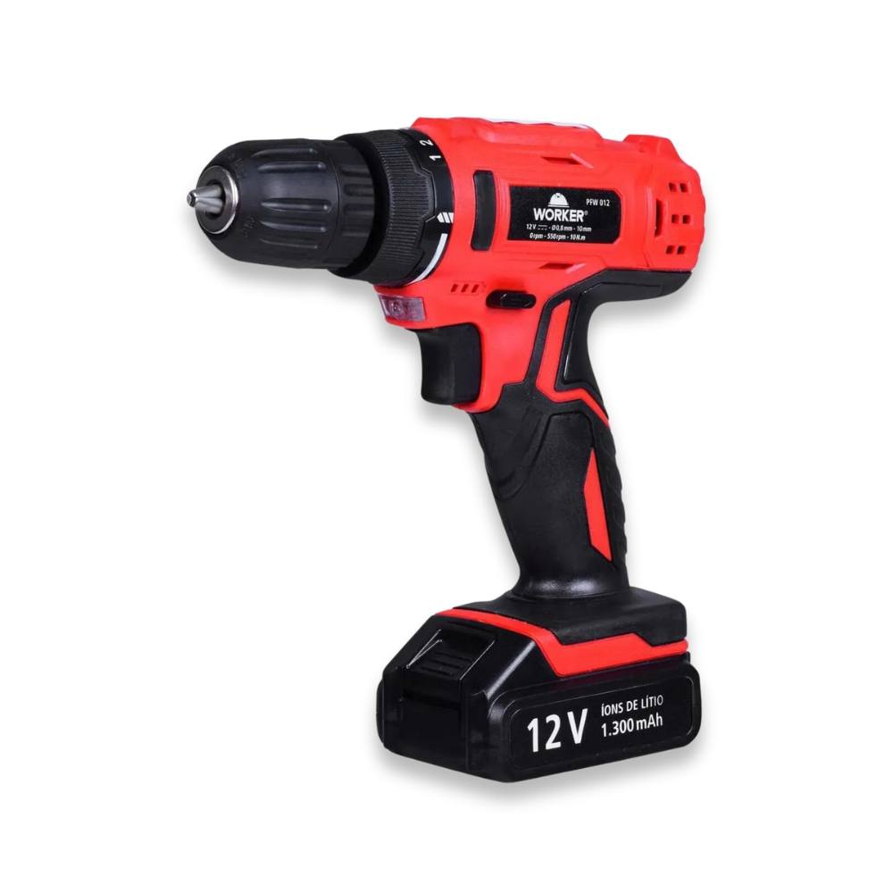 PARAFUSADEIRA 2 BATERIAS WORKER 12V 17 PEÇAS